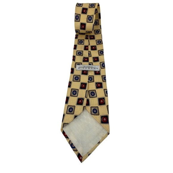 Monsieur Givenchi 90s Vintage Silk Yellow Tie 4" x 59"  EUC Lined 6814 USA Check - Picture 10 of 11